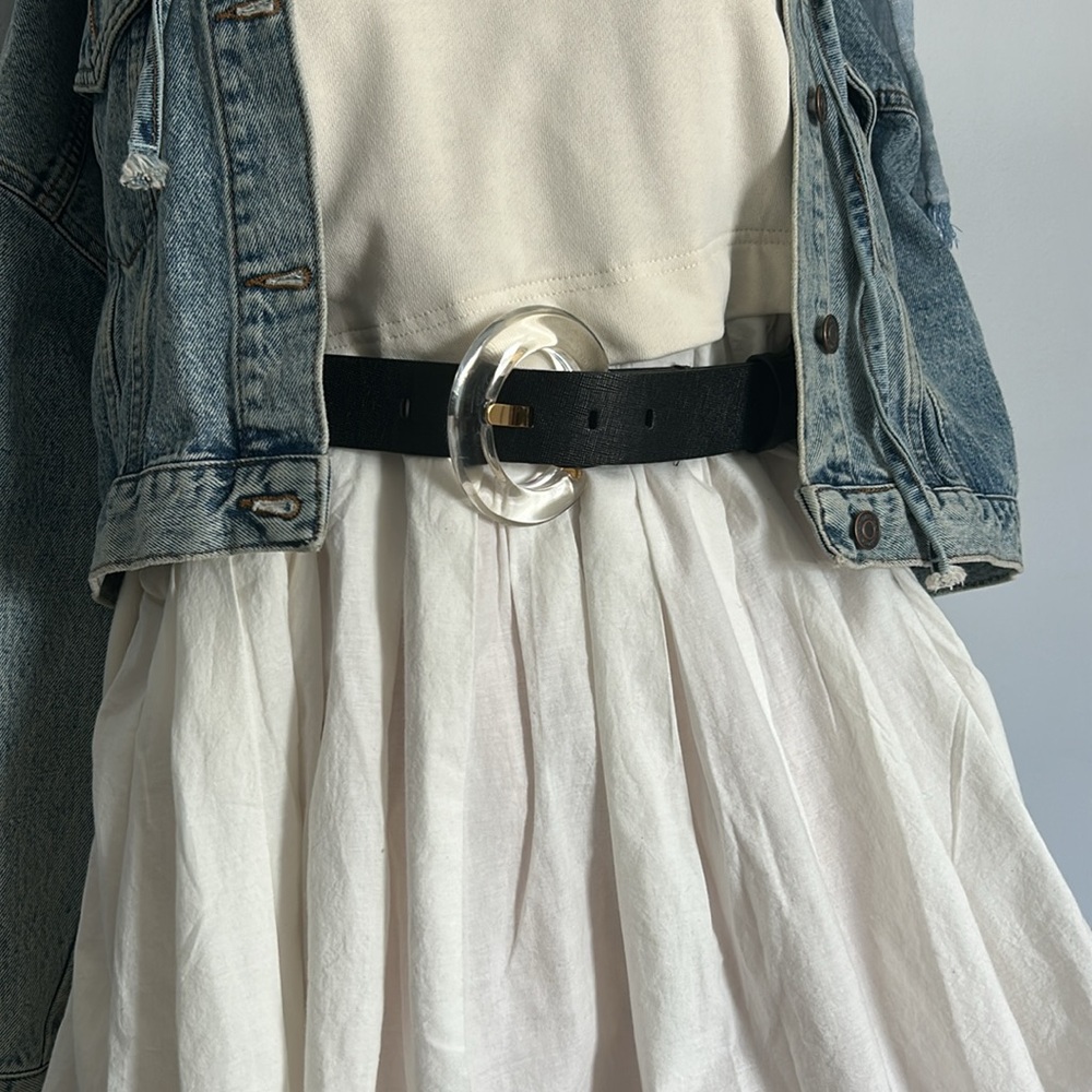 ◼️〰️LIZZIE FORTUNATO Louise Belt in BLACK with CLEAR Buckle